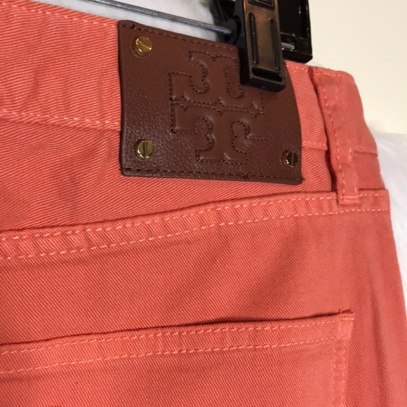 Tory Burch Orange Salmon High Rise Jeans - Picture 6 of 8
